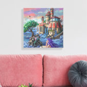 Zeemeermin Kasteel Canvas Afdruk (Insitu (Woonkamer))