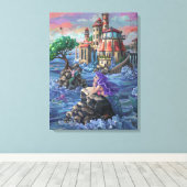 Zeemeermin Kasteel Canvas Afdruk (Insitu (Houten vloer))