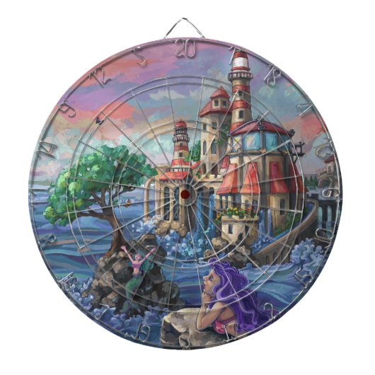 Zeemeermin Kasteel Dartbord (Voorkant)