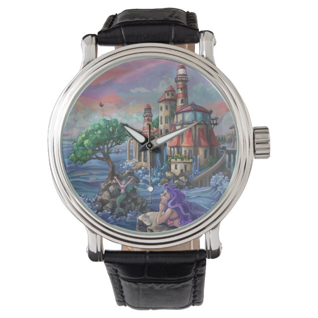 Zeemeermin Kasteel Horloge (Voorkant)