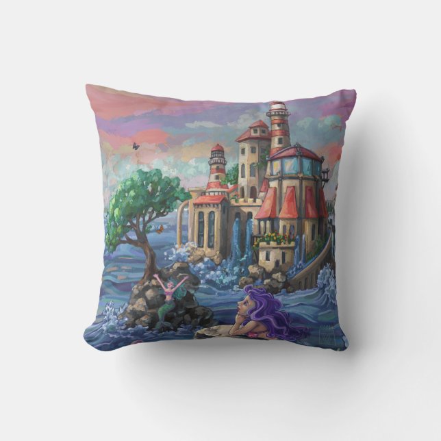 Zeemeermin Kasteel Kussen (Voorkant)