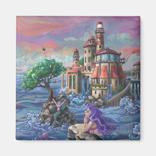 Zeemeermin Kasteel Magneet (Voorkant)