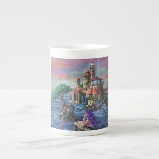 Zeemeermin Kasteel Porselein Kop (Voorkant)