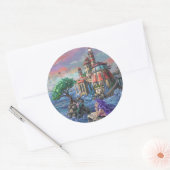 Zeemeermin Kasteel Ronde Sticker (Envelop)