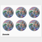 Zeemeermin Kasteel Ronde Sticker (Vel)