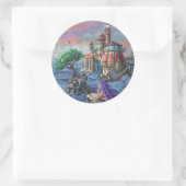 Zeemeermin Kasteel Ronde Sticker (Tas)