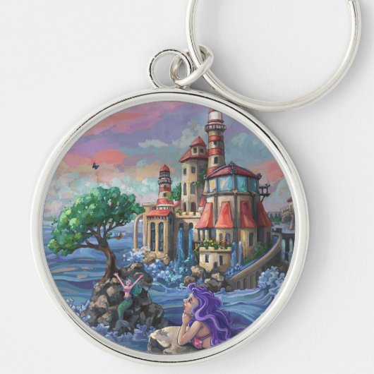 Zeemeermin Kasteel Sleutelhanger (Voorkant)