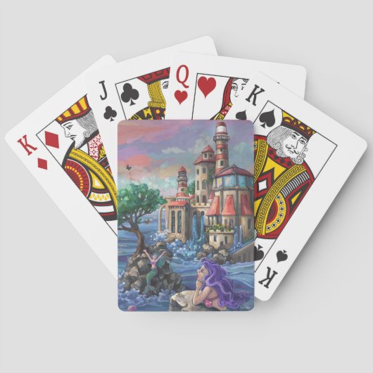 Zeemeermin Kasteel Speelkaarten (Achterkant)