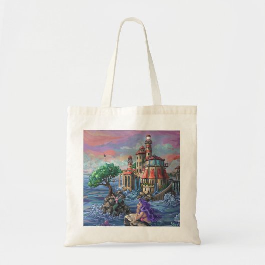 Zeemeermin Kasteel Tote Bag (Voorkant)