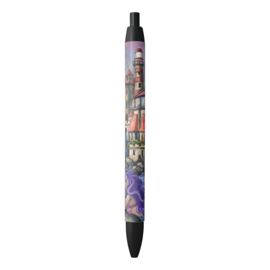 Zeemeermin Kasteel Zwarte Inkt Pen (Voorkant Verticaal)