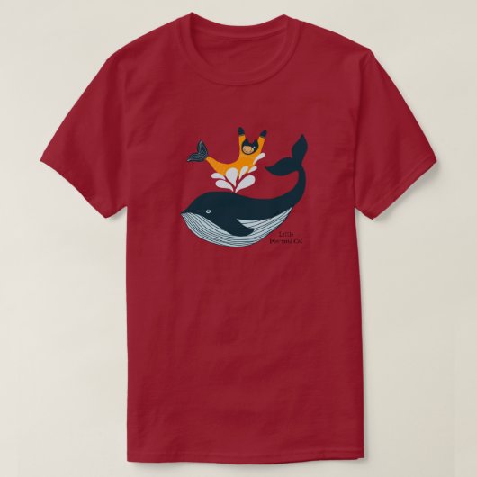 Zeemeermin kat en Walvis spetteren T-shirt (Design voorkant)