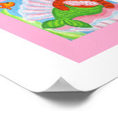 Zeemeermin Kat Muur Kunst Print  (Hoek)