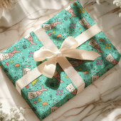 Zeemeermin Kat Nautische Oceaan Kwal Schattige Pat Cadeaupapier