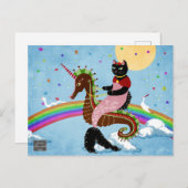 Zeemeermin Kat op de Regenboog Briefkaart (Voorkant / Achterkant)