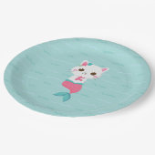 Zeemeermin Kat Verjaardagsfeest Papieren Bordje (Gekanteld)