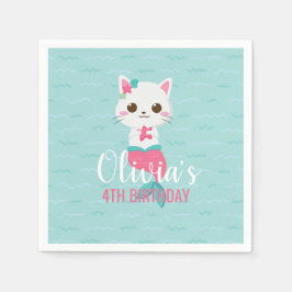 Zeemeermin Kat Verjaardagsfeest Servet