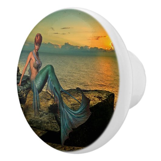 Zeemeermin Keramische Knop (Rechts)