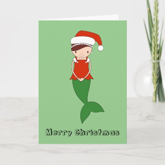 Zeemeermin Kerst Special Feestdagen Kaart (Voorkant)