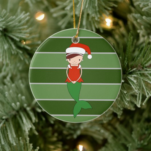 Zeemeermin Kerst Special Keramisch Ornament (Boom)
