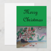 Zeemeermin Kerstkaart Kaart (Voorkant / Achterkant)