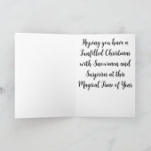 Zeemeermin kerstkaart met Santa Hat en Sneeuwman Kaart (Binnen)