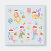 Zeemeermin Kerstman Magneet (Voorkant)