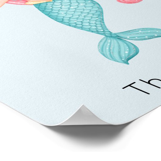 Zeemeermin Kerstman Poster (Hoek)