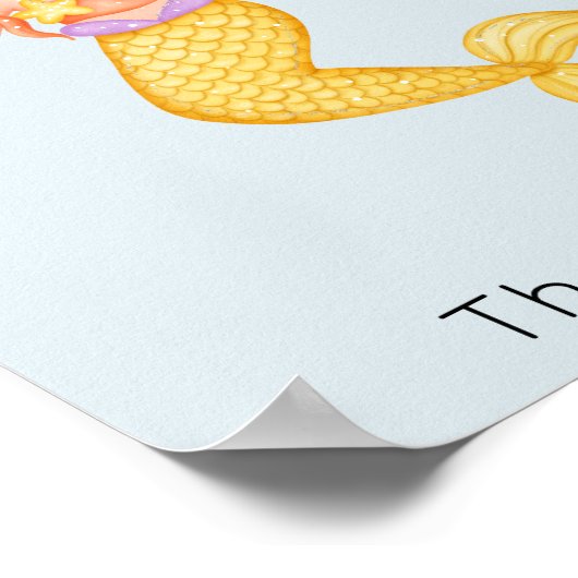 Zeemeermin Kerstman Poster (Hoek)