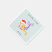 Zeemeermin Kerstman Servet (Hoek)