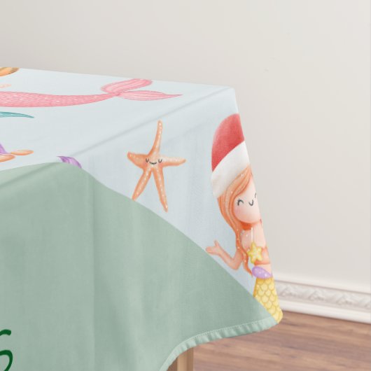 Zeemeermin Kerstman Tafelkleed (Voorbeeld)