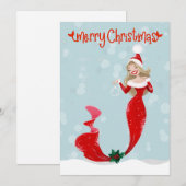 Zeemeermin Kerstmis Bubbles Vakantie Feestdagenkaart (Voorkant / Achterkant)