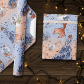 Zeemeermin Kerstmis | Kousen en boomblauw Sinaasap Cadeaupapier
