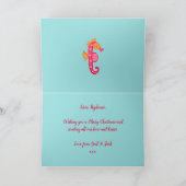 Zeemeermin Kerstmis Waterverf Feestdagen Kaart (Binnen)