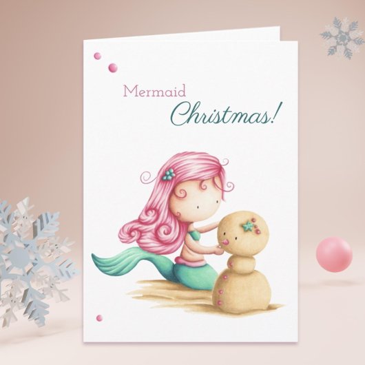 Zeemeermin Kerstmis Zomer Strand Kaart