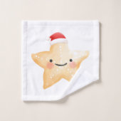 Zeemeermin kerstpatroon bad handdoek (Wasdoekje)