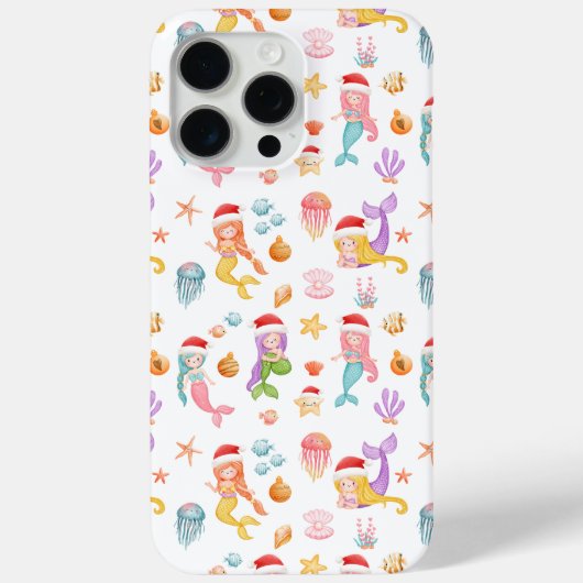 Zeemeermin kerstpatroon Case-Mate iPhone case (Achterkant)