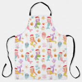 Zeemeermin kerstpatroon schort (Voorkant)