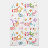 Zeemeermin kerstpatroon theedoek (Verticaal)