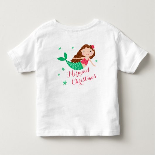 Zeemeermin kerstvakantie kinder shirts (Achterkant)