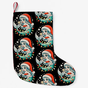 Zeemeermin Kerstverlichting Sinterklaas Hoed Meisj Kleine Kerstsok