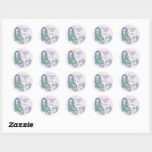 Zeemeermin Kinderen Bedankt Ronde Sticker (Vel)