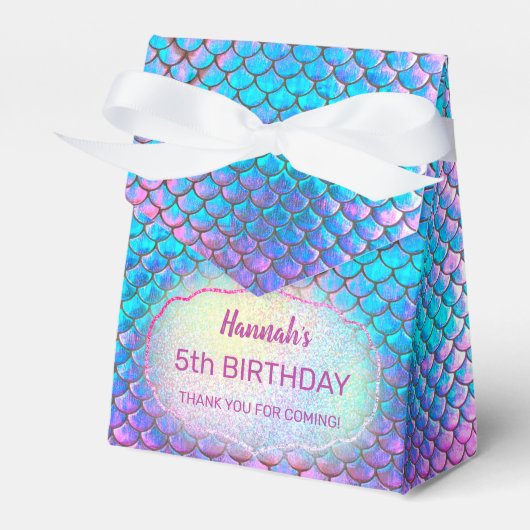 Zeemeermin kinderen Verjaardag Bedankdoosjes (Voorkant Zijde)