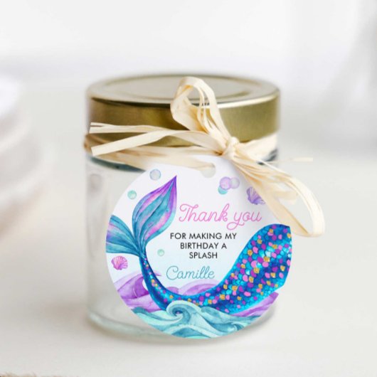 Zeemeermin Kinderen Verjaardag Dank u Bedankjes Labels
