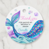 Zeemeermin Kinderen Verjaardag Dank u Bedankjes Labels (Voorkant)
