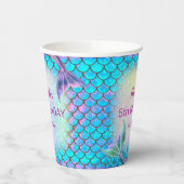 Zeemeermin kinderen verjaardag papieren bekers (Links)