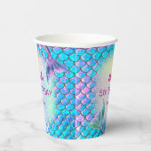 Zeemeermin kinderen verjaardag papieren bekers (Rechts)