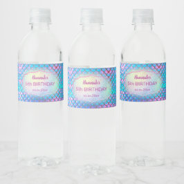 Zeemeermin kinderen Verjaardag Waterfles Etiket