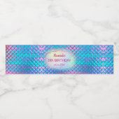 Zeemeermin kinderen Verjaardag Waterfles Etiket (Enkel label)