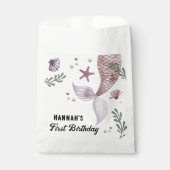 Zeemeermin Kinderen Verjaardag Zee Paarse Bedankzakje (Voorkant)