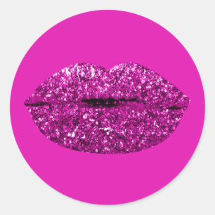 Zeemeermin Kiss Lips Make-up Artiest Berry Magenta Ronde Sticker